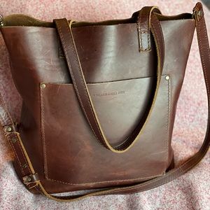 Portland leather goods crossbody tote